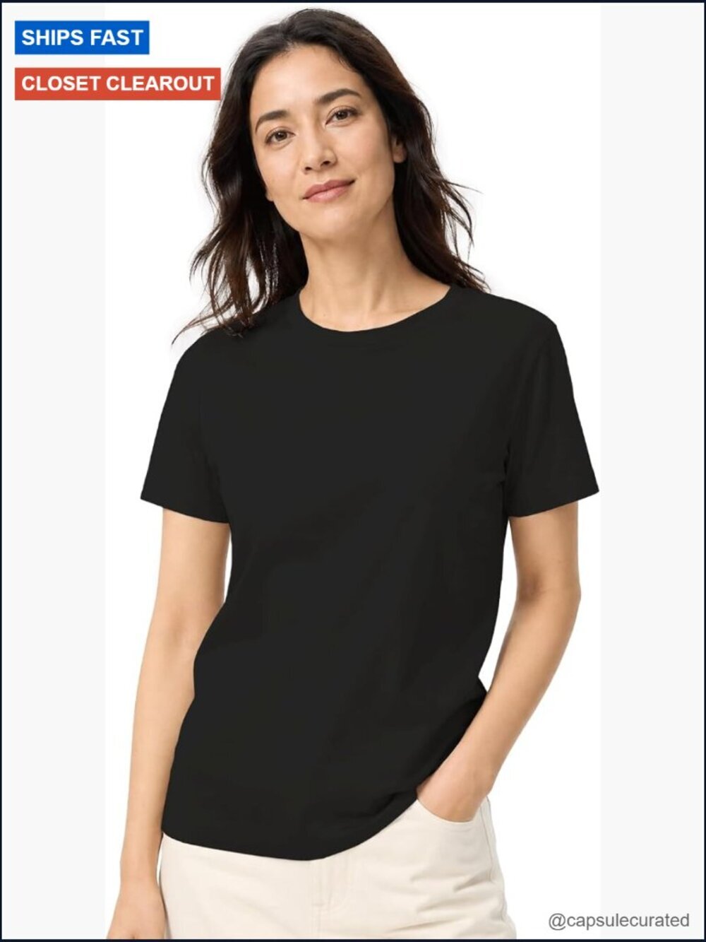 Womens Short Sleeve Cotton Crew Neck Tee Essential Classic Fit